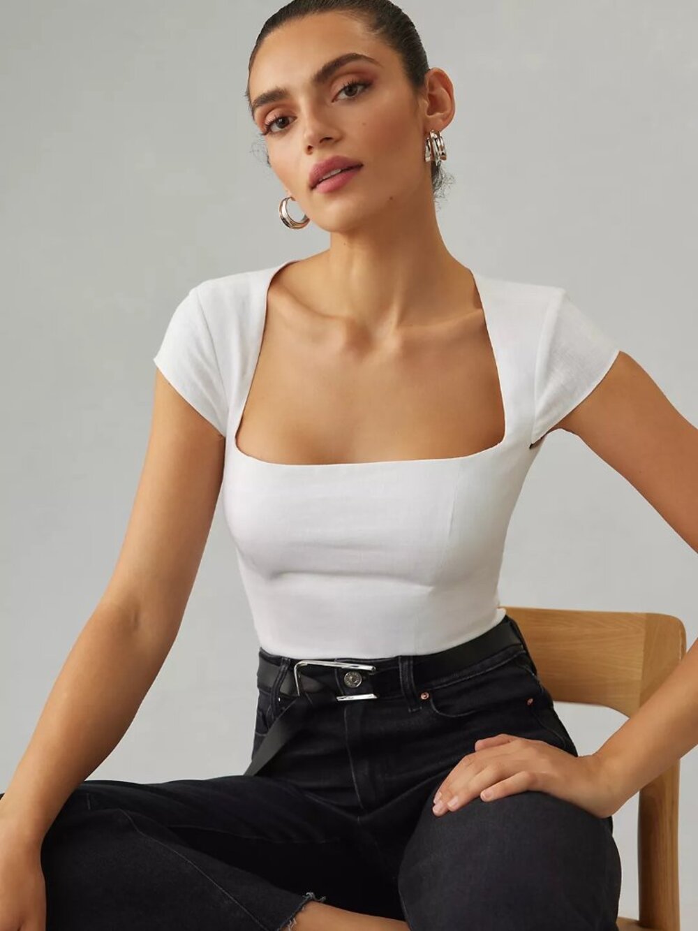 Reformation Cora Slim Fit Cap Sleeve Linen Top with Cut Out Back in White Size 4